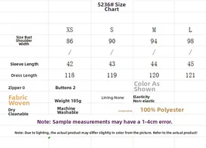 Size guide for women's satin dress with chest, sleeve, and length measurements in centimeters