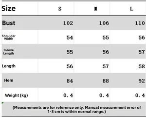 Detailed size guide table for women striped top and wide-leg pants sports set