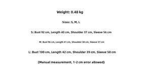 Size chart for women's houndstooth jacket showing measurements for sizes S, M, and L