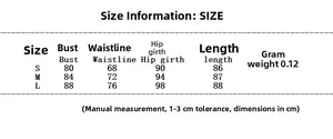Detailed size chart for sexy one-shoulder bodycon dress with S M L measurements