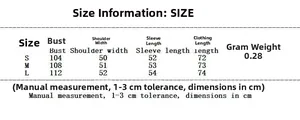 Size chart showing S to L measurements for casual plaid long sleeve shirt with guide