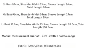 Size chart for V-neck short sleeve dress with measurements for S, M, L and fabric details