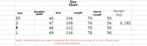 Size chart showing shoulder, chest, length, and sleeve measurements for the poplin shirt