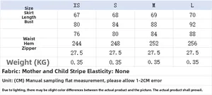 Tableau des tailles pour robe bustier moulante avec mesures du XS au L en cm