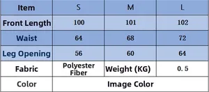 Size chart for knit short sleeve top and wide leg pants set with measurements in cm