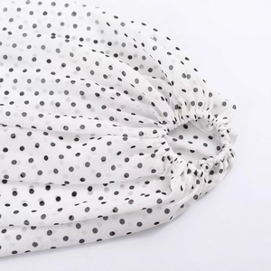 Chemisier cape à pois pour femme en mousseline avec poignets élastiques élégants