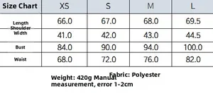 Size guide for slim fit puff sleeve top featuring XS to L measurements and fabric info