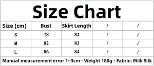 Size chart for asymmetrical dress showing chest and length in cm for sizes S, M, L