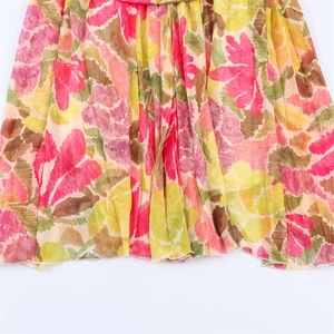 Floral print chiffon maxi dress featuring vibrant abstract summer flower patterns