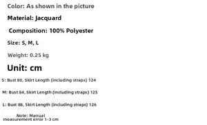 Detailed size chart for the sleeveless floral dress showing S, M, L dimensions in CM