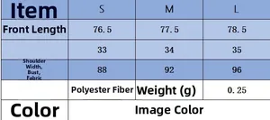 Detailed size chart for women's two-piece set showing measurements in S M L sizes