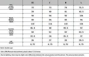 Tableau des tailles détaillé pour ensemble blazer et pantalon femme avec mesures CM