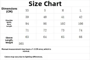 Detailed size guide table with measurements in CM for women's slim fit blazer jacket