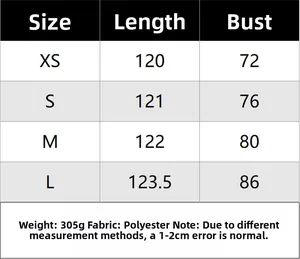 Tableau des tailles pour robe midi moulante avec mesures de XS à L et détails du tissu