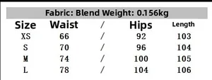 Size guide table for lace拼接 irregular midi skirt showing waist and hip measurements