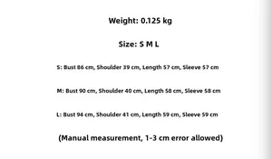 Size chart for women's satin blouse detailing bust, shoulder, and length in centimeters
