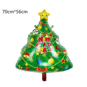 70x56cm Christmas tree foil balloon with Merry Christmas text and festive patterns