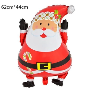 Detailed view of Santa Claus foil balloon for Christmas decor, size 62cm by 44cm