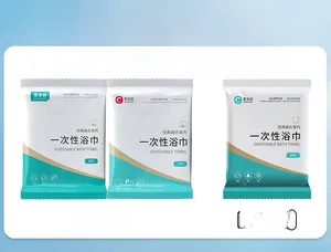 Individual packaging design for disposable thickened travel bath towel for hotel use