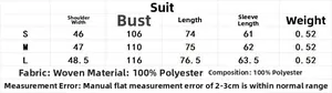Detailed size chart for women embroidered blazer with shoulder and chest measurements