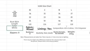 Size chart for women's bubble sleeve dress including measurements for XS to L sizes