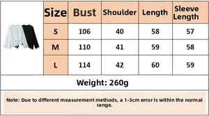 Size chart for women's lace top including bust, shoulder, and length in S, M, L