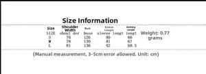 Detailed size chart for women's high neck wool-like coat showing measurements in cm