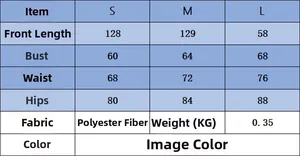 Detailed size chart for slim fit casual winter dress with bust and waist measurements
