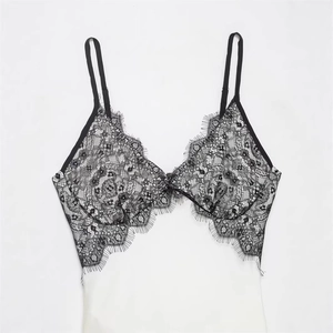 Elegant black floral eyelash lace dress with slim fit and sexy backless design