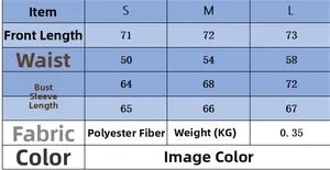 Detailed size chart for winter knit dress showing length, waist, and bust measurements