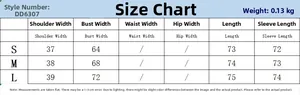 Detailed size chart for women high neck long sleeve shirt showing measurements in cm