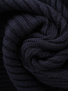 Haut débardeur en maille côtelée bleu marine pour femmes en laine de haute qualité