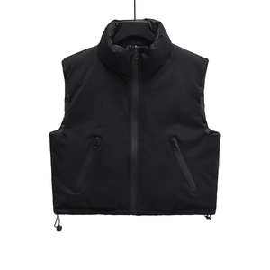 Gilet Matelassé Réversible Décontracté pour Femmes Col Montant Veste Sans Manches Matelassée Mode Urbaine Gilet d'Hiver Chaud pour Femmes