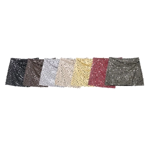 Women's Fashion Sequin Mini Skirt High Waist Asymmetric Wrap Glitter Party Night Clubwear Polyester Short Skirt