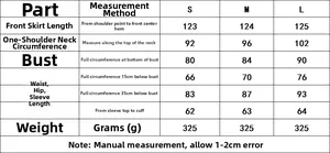 Detailed size chart for lace hollow dress including length, bust, waist, and hip measures