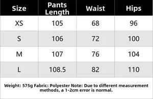 Size chart for slim fit V-neck set with polyester fabric specs and measurements
