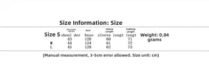 Detailed size chart for street fashion long cotton jacket with precise measurements