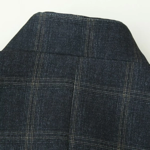 Women's street style gray plaid blazer featuring fine woven texture and white check pattern