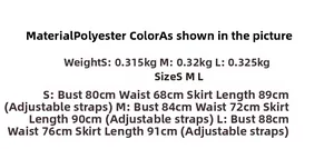 Size chart for slim-fit irregular casual dress showing bust, waist, and length measurements
