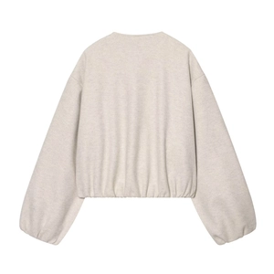 Vue arrière d'un blouson aviateur beige à épaules tombantes et ourlet plissé au dos