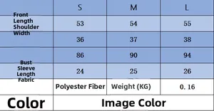 Detailed size chart for women's V-neck short sleeve knit sweater in S, M, L sizes