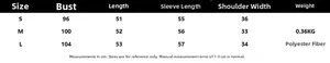 Size chart for women knit cardigan showing S/M/L bust, length, and sleeve measurements