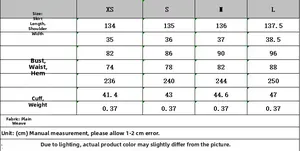 Tableau des tailles pour robe sans manches avec mesures en cm du XS au L en détail