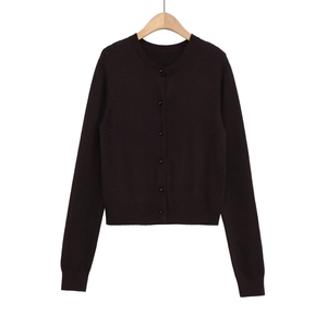 Cardigan in Maglia Casual da Donna Girocollo Monopetto a Maniche Lunghe Tinta Unita Streetwear Moda Urban Maglieria