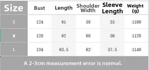 Tableau détaillé des tailles pour veste oversize en simili cuir avec col en fourrure