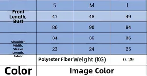 Detailed size chart for women's short sleeve knit top including length and bust dimensions
