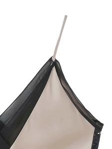 Detail of thin shoulder straps and black lace trim on a V-neck summer dress