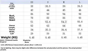 Detailed size chart for vintage cropped blazer with measurements for XS to L sizes