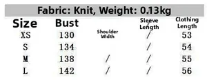 Detailed size chart for satin camisole top listing chest and length in centimeters