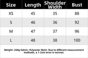 Detailed size chart for faux fur vest showing bust and length in XS to L sizes